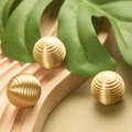 Round gold beehive shaped cabinet pull/Round brass ridged drawer knob/Round brass door handle for furniture renovation/Gold brass hardware