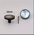 Round matte black mother of pearl drawer handle/Black drawer pull with pearl insert/Pearl hardware/Black metal pearl shell door knob