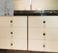Round matte black mother of pearl drawer handle/Black drawer pull with pearl insert/Pearl hardware/Black metal pearl shell door knob