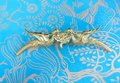 Gold brass phoenix cabinet pull/Gold bird and cloud drawer handle/Brass birds and cloud door handle/Brass furniture hardware/Unique handles