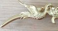 Gold brass phoenix cabinet pull/Gold bird and cloud drawer handle/Brass birds and cloud door handle/Brass furniture hardware/Unique handles