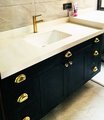 Shiny Gold Cup Handle/Traditional gold semi circle cabinet pull/Gold kitchen hardware/Polished gold drawer pull/Traditional gold hardware