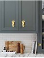 Gold brass face shaped sculpture cabinet handle/Gold abstract art door handle/Unique statue face drawer handle/unusual furniture hardware