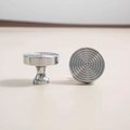Chunky shiny silver echo pattern drawer handle/silver furniture hardware/Mid century modern drawer knob/silver retro style cabinet pull
