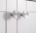 Chunky shiny silver echo pattern drawer handle/silver furniture hardware/Mid century modern drawer knob/silver retro style cabinet pull
