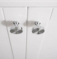 Chunky shiny silver echo pattern drawer handle/silver furniture hardware/Mid century modern drawer knob/silver retro style cabinet pull