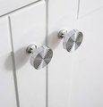 Chunky shiny silver echo pattern drawer handle/silver furniture hardware/Mid century modern drawer knob/silver retro style cabinet pull