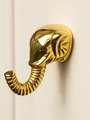 Shiny gold elephant head shaped cabinet pull/Gold brass elephant design drawer handle/Elephant door knob/Brass hardware/Elephant door pull