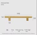 Gold Silver or black textured metal bar handle with wide base/Improved grip cabinet pull/brass kitchen cabinet handle/modern brass hardware