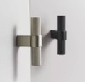 Gold Silver or black textured metal bar handle with wide base/Improved grip cabinet pull/brass kitchen cabinet handle/modern brass hardware