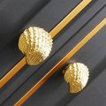 Solid brass realistic sea shell drawer handle/Gold clam shell cabinet handle/seaside themed door knob/beach decor/gold furniture hardware