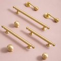 Matte gold ball finial cabinet bar handle/Unusual matte gold ball design cabinet drawer pull/Gold furniture hardware/Brass kitchen hardware