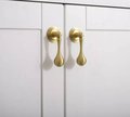 Matte gold ball finial cabinet bar handle/Unusual matte gold ball design cabinet drawer pull/Gold furniture hardware/Brass kitchen hardware