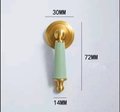 Pastel colour leather and brass drop drawer handle/Light coloured leather and gold drop cabinet pull/Brass drop handle wrapped in leather