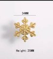 Gold brass snowflake design cabinet pull/Snow flake shaped drawer knob/Winter theme door handle/Solid brass furniture hardware/kids handle