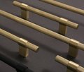 Gold brass bar handle with plain fixings/knurled texture cabinet handle/home improvement hardware/modern brass kitchen hardware/gold handle