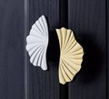 Shiny Gold, Silver or matte Bronze flower design cabinet handles/Matching semi circle and round drawer knobs/Unusual gold brass door handles