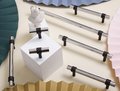 Matte Black and shiny silver stainless steel cabinet bar handle/Silver and black drawer pull/Silver furniture hardware/Monochrome hardware