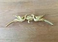 Gold brass phoenix cabinet pull/Gold bird and cloud drawer handle/Brass birds and cloud door handle/Brass furniture hardware/Unique handles