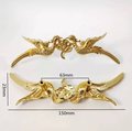 Gold brass phoenix cabinet pull/Gold bird and cloud drawer handle/Brass birds and cloud door handle/Brass furniture hardware/Unique handles