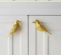Solid Brass Kingfisher Cabinet Pull/Gold Bird shaped Door Handle/Detailed Bird Design Drawer Pull/Unique Brass Furniture Hardware