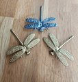 Silver dragonfly cabinet pull/Dragon fly drawer knob/Silver Dragonfly drawer handle/silver furniture hardware/silver dragonflies door knob