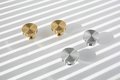 Chunky shiny silver echo pattern drawer handle/silver furniture hardware/Mid century modern drawer knob/silver retro style cabinet pull