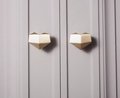 Gold brass geometric heart shaped Cabinet Pull/Heart shaped drawer handle/geometric door knob/brass furniture hardware/IKEA hack drawer knob