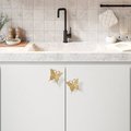 Large realistic gold brass butterfly Cabinet Pull/Gold butterfly Door Handle/Big Butterfly drawer knob/Brass butterfly wardrobe handle