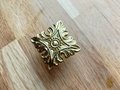 Gothic style gold brass drawer handle/Intricate antique pattern cabinet handle/Ornate square shape brass door knob/brass furniture hardware