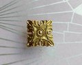 Gothic style gold brass drawer handle/Intricate antique pattern cabinet handle/Ornate square shape brass door knob/brass furniture hardware
