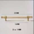 Pale gold lucite acrylic cabinet bar Handle with gold brass ring fixings cylindrical drawer pull/ furniture hardware/cabinet handle/kitchen