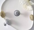 Shiny gold or silver antique style drawer pull/Ornate Edwardian daisy design door handle/Arts and craft inspired flower pattern cabinet knob