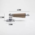 Neutral colour leather and silver drop drawer handle/Silver brown and cream leather drop cabinet pull/Chrome drop handle wrapped in leather
