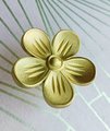 Big gold brass daisy cabinet handle/Brass daisy flower drawer pull/Gold brass flower power door knob/bedroom furniture hardware/70's decor