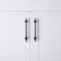 Matte Black and shiny silver stainless steel cabinet bar handle/Silver and black drawer pull/Silver furniture hardware/Monochrome hardware