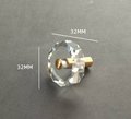 Geometric cut crystal and brass cabinet pull/Retro gold glazed crystal drawer knob/mid century modern style crystal door handle/Crystal knob