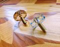 Geometric cut crystal and brass cabinet pull/Retro gold glazed crystal drawer knob/mid century modern style crystal door handle/Crystal knob