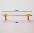 Brass and clear lucite cabinet bar pull handle/Clear acrylic drawer handle/Lucite furniture hardware/Brass transparent resin cabinet handle