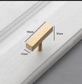 Gold brass square bar cabinet handle/Rectangular shaped drawer pull/Brass furniture hardware/Gold kitchen handle/renovation handle/geometric