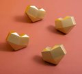 Gold brass geometric heart shaped Cabinet Pull/Heart shaped drawer handle/geometric door knob/brass furniture hardware/IKEA hack drawer knob