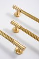 Matte gold line texture bar handle/Gold cabinet pull with round feet/Brass door handle/bar drawer pull/furniture hardware/home improvement