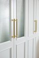 Matte gold line texture bar handle/Gold cabinet pull with round feet/Brass door handle/bar drawer pull/furniture hardware/home improvement