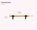 Gold and black textured brass cabinet bar handle/Brass drawer pull/gold and black cabinet pull/Brass furniture hardware/kitchen hardware