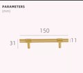 Matt gold with textured detail cabinet bar handle/Brass drawer pull/gold knurled cabinet pull/Brass furniture hardware/kitchen hardware