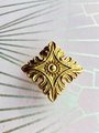 Gothic style gold brass drawer handle/Intricate antique pattern cabinet handle/Ornate square shape brass door knob/brass furniture hardware