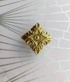 Gothic style gold brass drawer handle/Intricate antique pattern cabinet handle/Ornate square shape brass door knob/brass furniture hardware