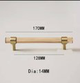 Pale gold lucite acrylic cabinet bar Handle with gold brass ring fixings cylindrical drawer pull/ furniture hardware/cabinet handle/kitchen