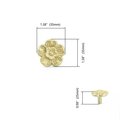 Gold wild rose design cabinet pull/Tudor rose door handle/Shiny brass flower drawer knob/Brass furniture hardware/Gold brass flower handle