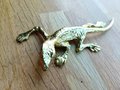 Gold lizard drawer handle/Gold Geko cabinet handle/Unique brass door handle/Brass cabinet hardware/Brass lizard door knob/Lizard door handle